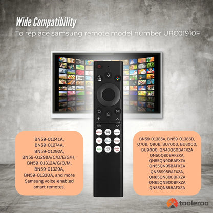 Tooleroo Smart TV Remote Control Replacement For Samsung Voice URC01910F - Mekamart Australia