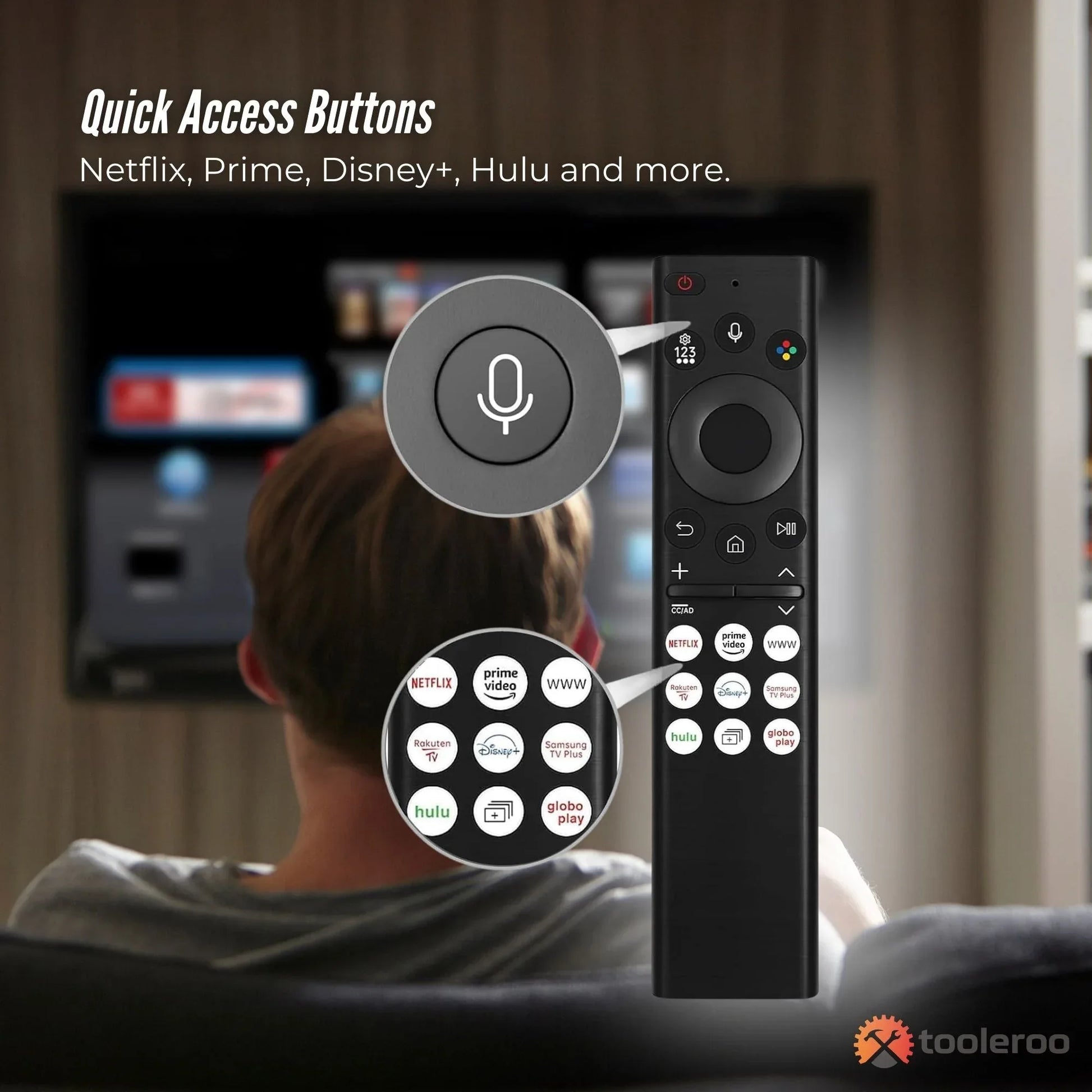 Tooleroo Smart TV Remote Control Replacement For Samsung Voice URC01910F - Mekamart Australia