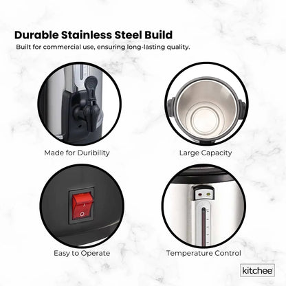 Kitchee 15L Electric Water Boiler - Stainless Steel Commercial Hot Liquid Urn - Mekamart Australia