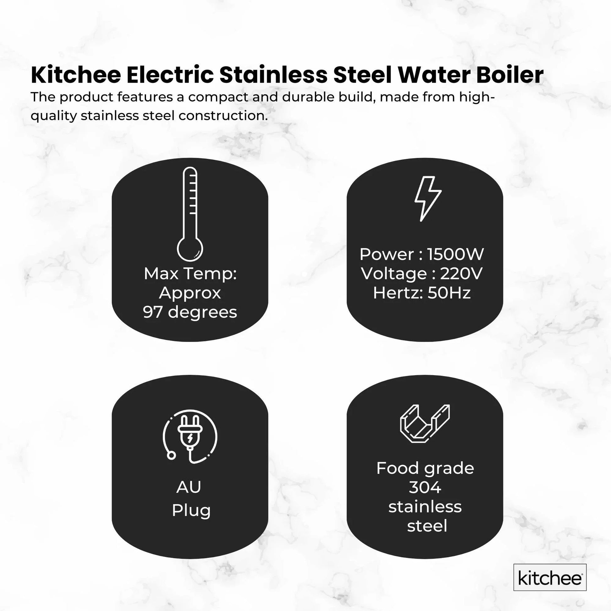 Kitchee 20L Electric Water Boiler - Stainless Steel Commercial Hot Liquid Urn - Mekamart Australia