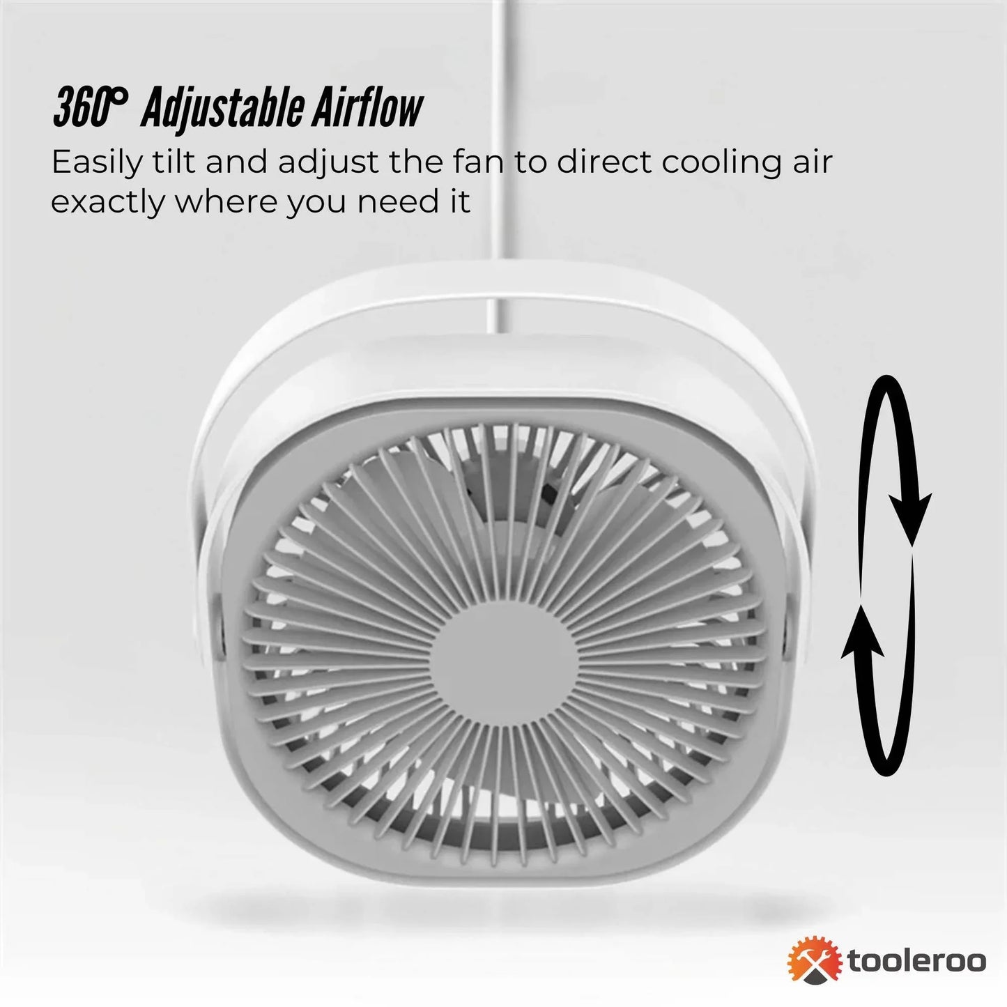 3-Speed USB 20cm Desktop Fan - Quiet Portable Lightweight Rechargeable Cooler - Mekamart Australia