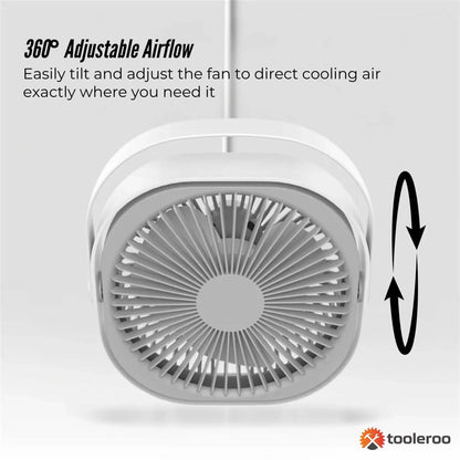 3-Speed USB 20cm Desktop Fan - Quiet Portable Lightweight Rechargeable Cooler - Mekamart Australia