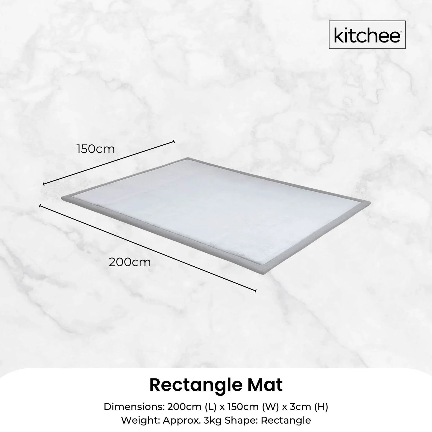 Kitchee Kids Foam Floor Play Mat 150x200cm – Padded Thick Soft Tatami Style Grey - Mekamart Australia