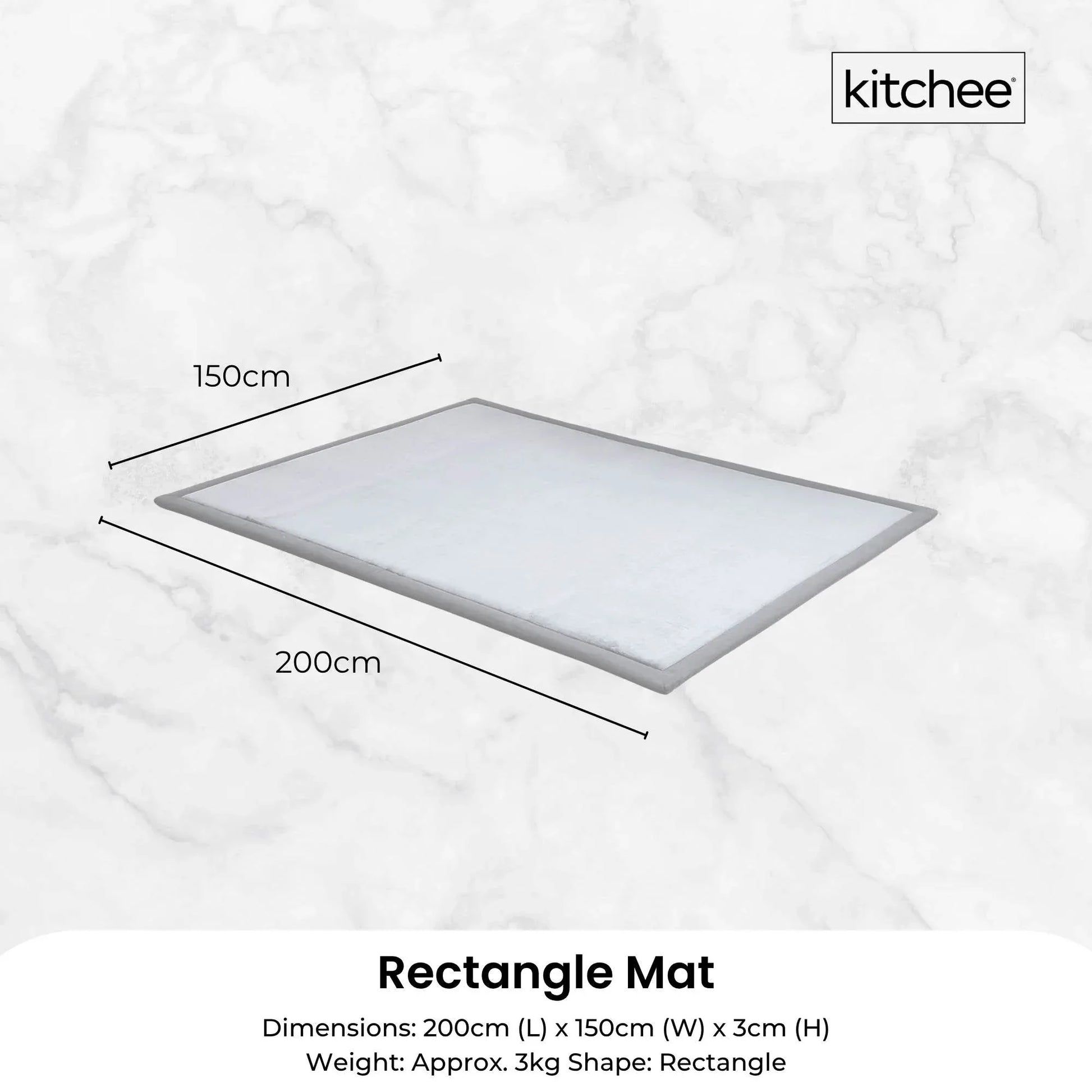 Kitchee Kids Foam Floor Play Mat 150x200cm – Padded Thick Soft Tatami Style Grey - Mekamart Australia