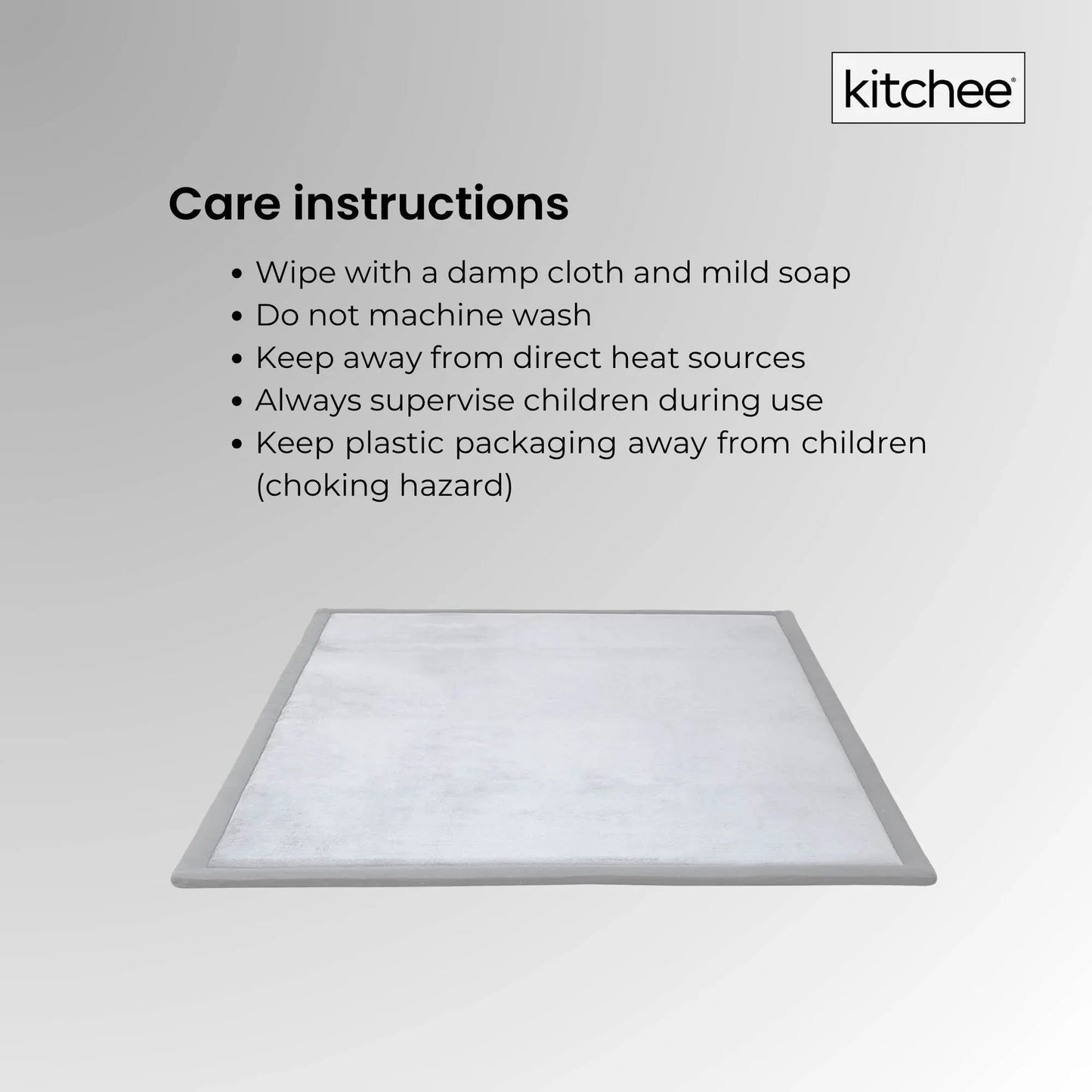 Kitchee Kids Foam Floor Play Mat 150x200cm – Padded Thick Soft Tatami Style Grey - Mekamart Australia