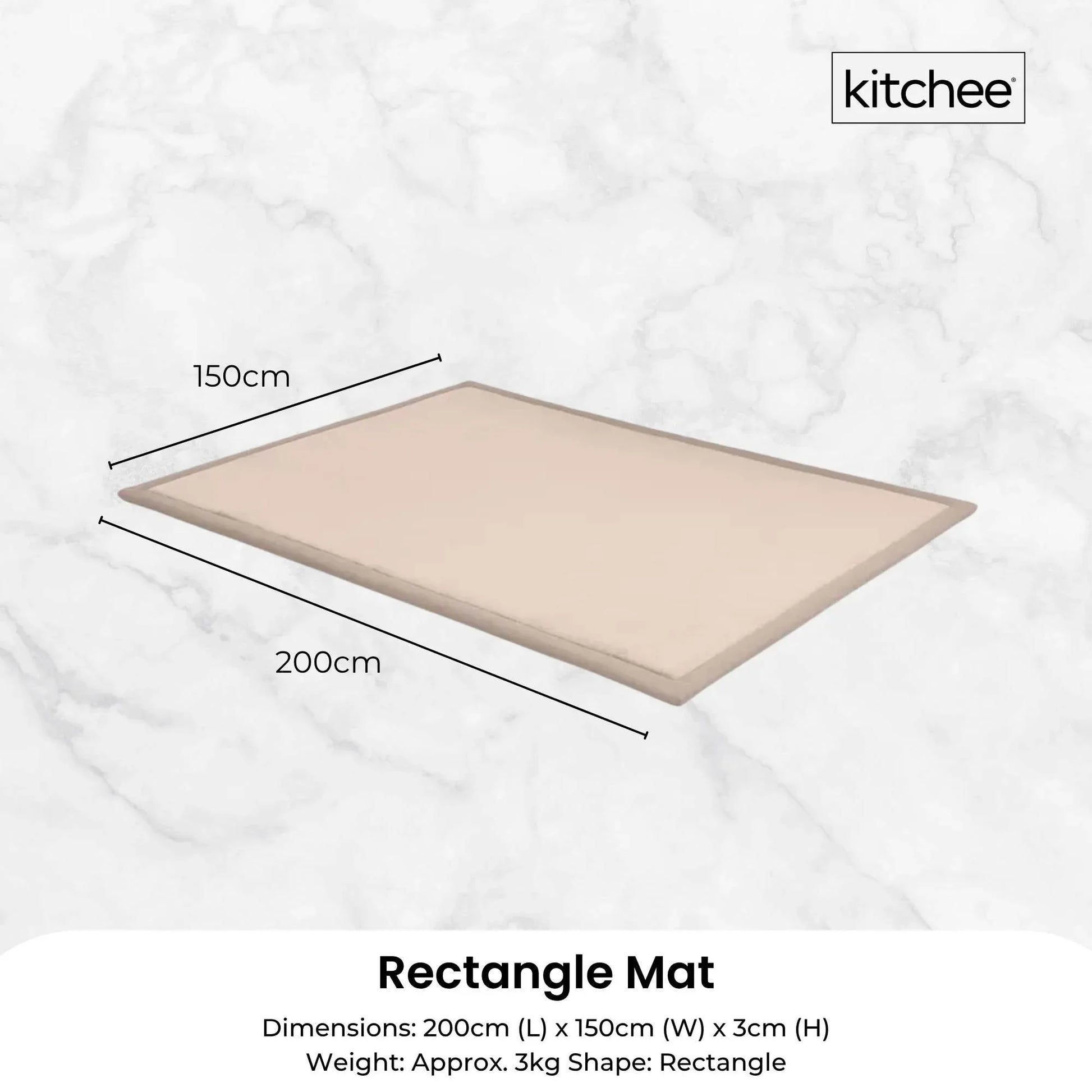 Kitchee Kids Foam Floor Play Mat 150x200cm – Padded Thick Soft Tatami Style Cream - Mekamart Australia