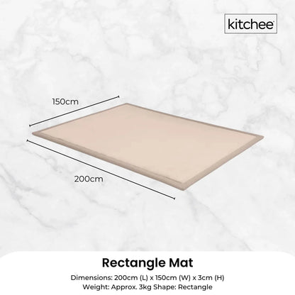 Kitchee Kids Foam Floor Play Mat 150x200cm – Padded Thick Soft Tatami Style Cream - Mekamart Australia