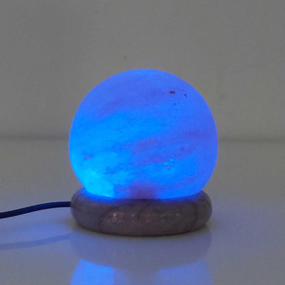 USB Colour Changing Salt Himalayan Lamp - Ball Sphere Shape Pink Rock LED Light - Mekamart Australia