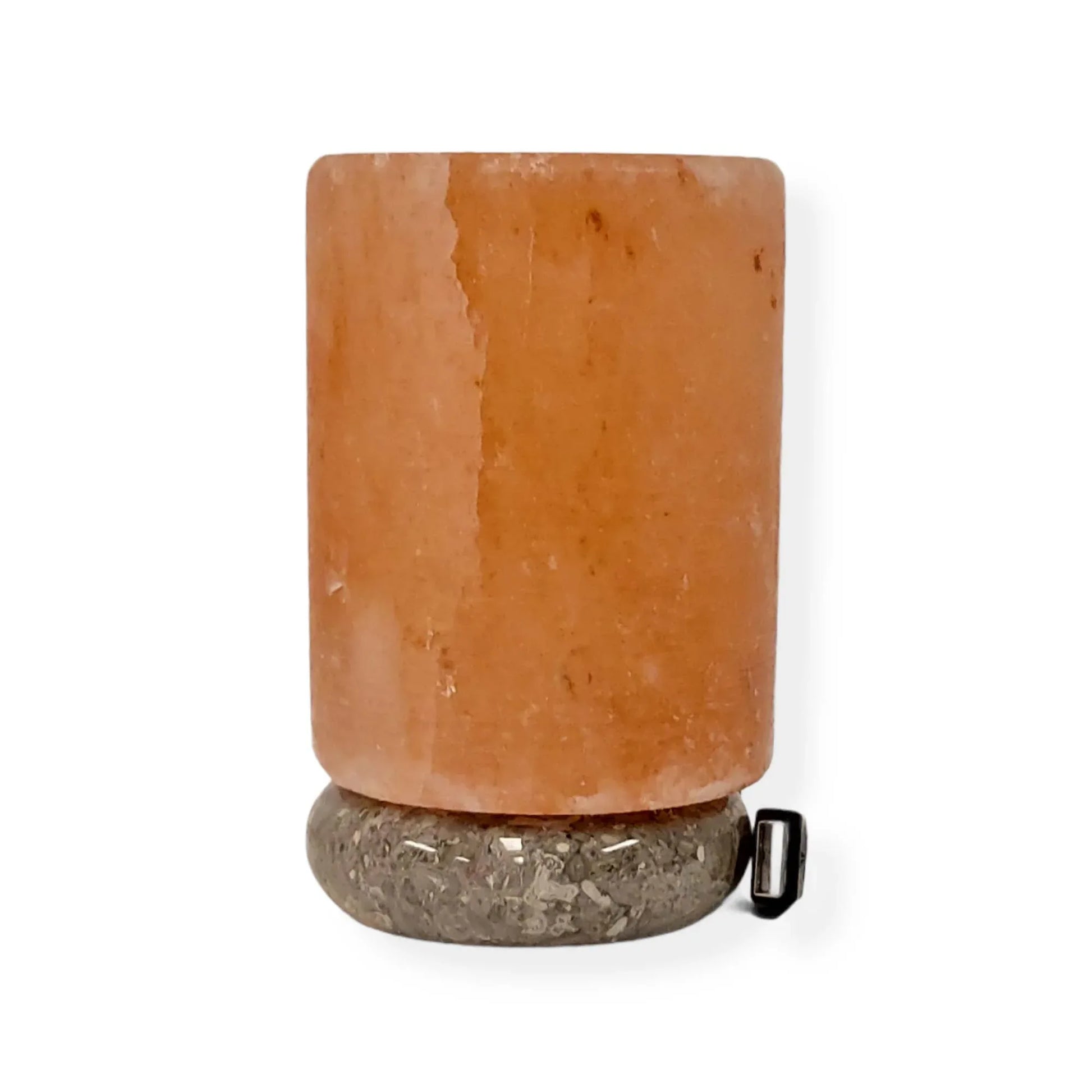 USB Colour Changing Salt Himalayan Lamp - Cylinder Shape Pink Rock LED Light - Mekamart Australia