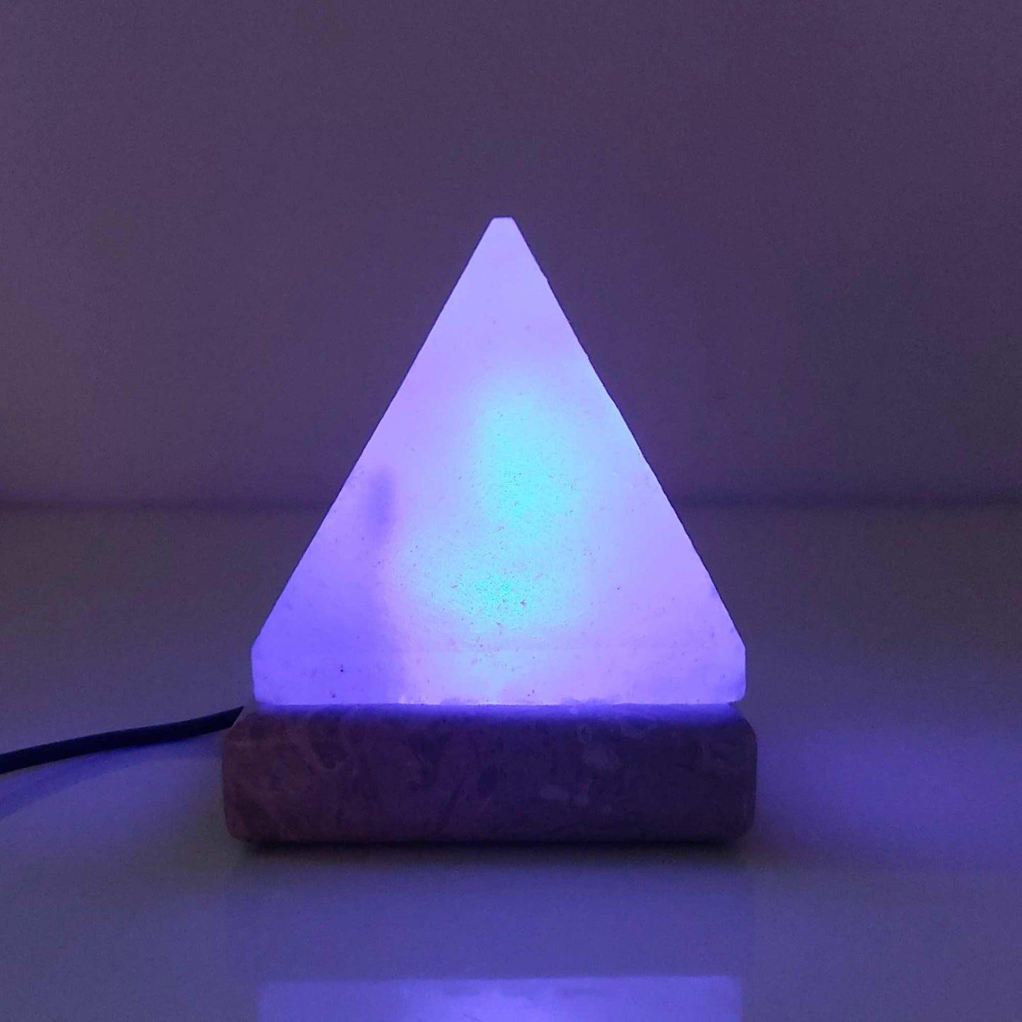 USB Colour Changing Salt Himalayan Lamp - Pyramid Shape Pink Rock LED Light - Mekamart Australia