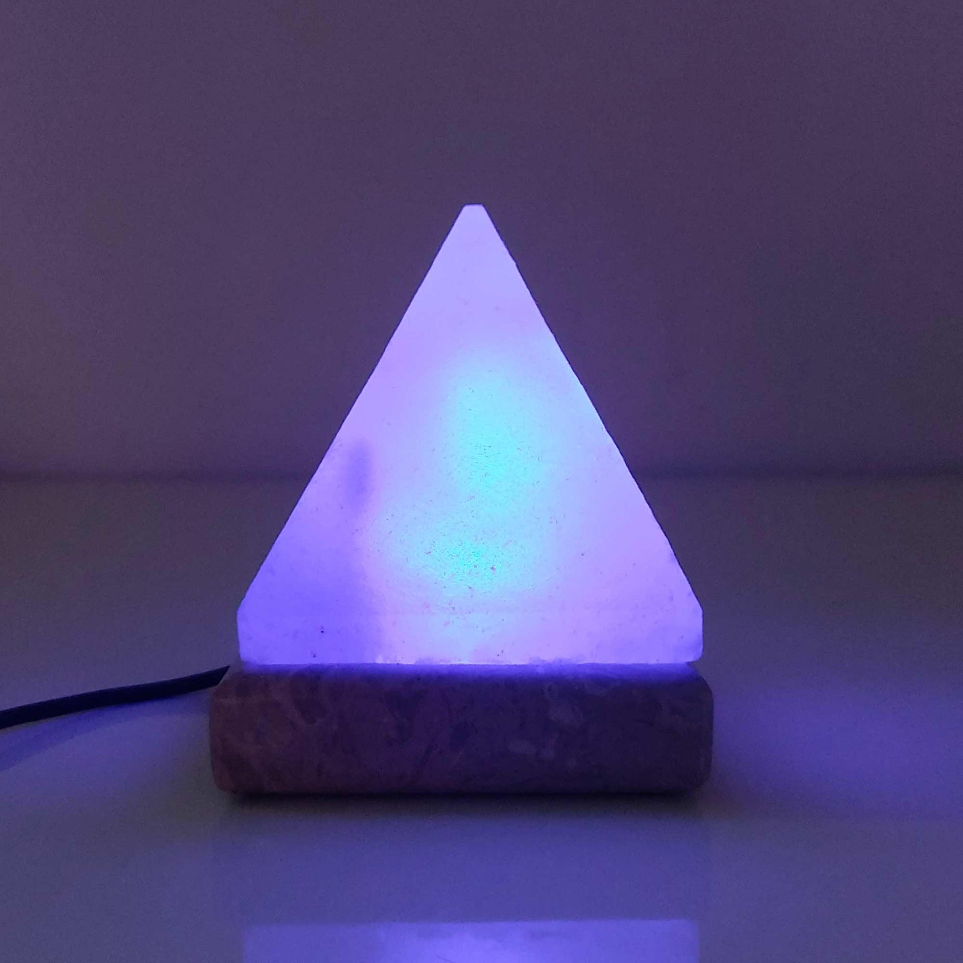 USB Colour Changing Salt Himalayan Lamp - Pyramid Shape Pink Rock LED Light - Mekamart Australia