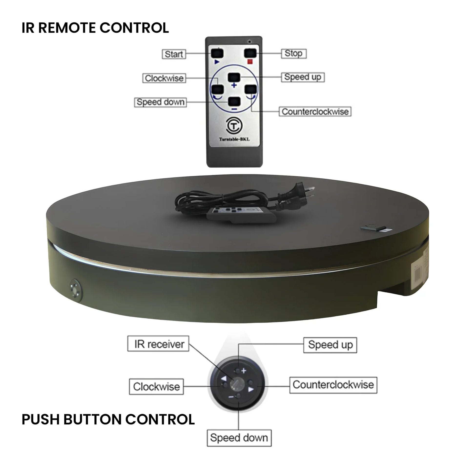 Christabelle 60cm 100kg Commercial-grade Electric Display Turntable - Mekamart Australia