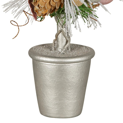 Christabelle 36cm Christmas Tabletop Topiary Tree Jewelled Baubles, Berries, Flowers and Pine Cones Festive Decoration - Mekamart Australia