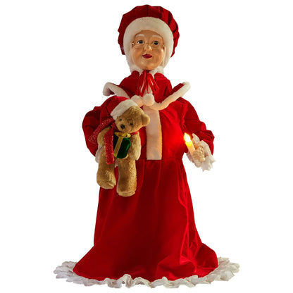 Christabelle 1.1m Musical LED Animated Christmas Mrs Claus Glowing Candle Ornament Decoration - Mekamart Australia
