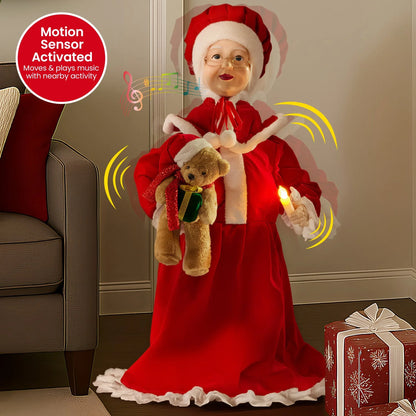 Christabelle 1.1m Musical LED Animated Christmas Mrs Claus Glowing Candle Ornament Decoration - Mekamart Australia