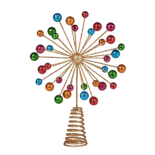 Christabelle Christmas Tree Topper Glittery Baubles Gold Decoration Ornaments - Mekamart Australia