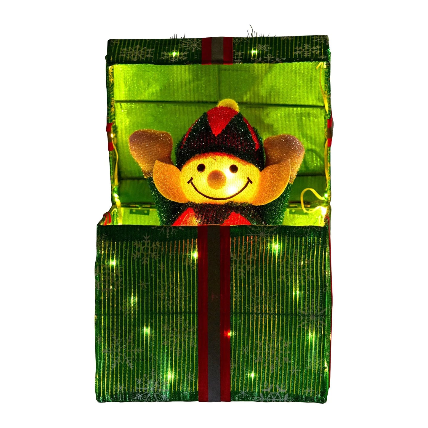 Christabelle Animated Elf Gift Box Led Lights Christmas Tree Decoration Ornament - Mekamart Australia