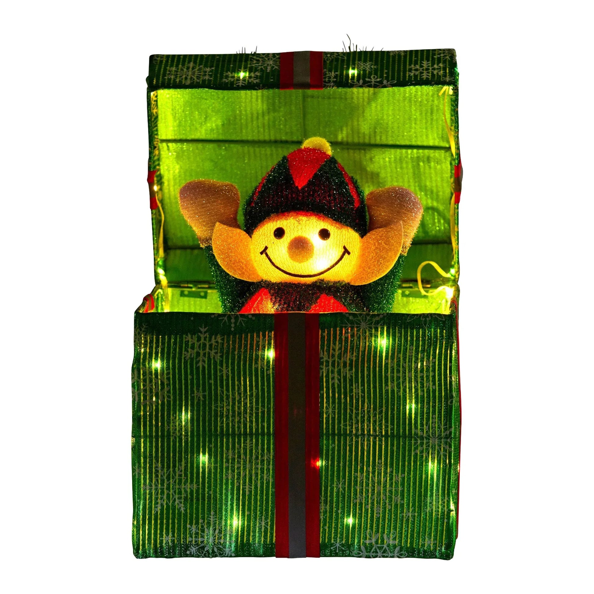 Christabelle Animated Elf Gift Box Led Lights Christmas Tree Decoration Ornament - Mekamart Australia