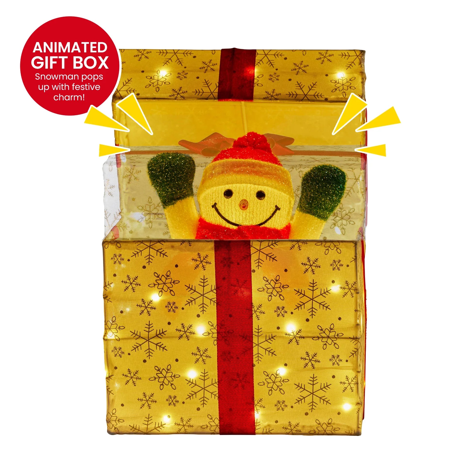 Christabelle Animated Snowman Gift Box Led Christmas Tree Decoration Ornaments - Mekamart Australia