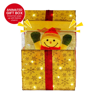 Christabelle Animated Snowman Gift Box Led Christmas Tree Decoration Ornaments - Mekamart Australia