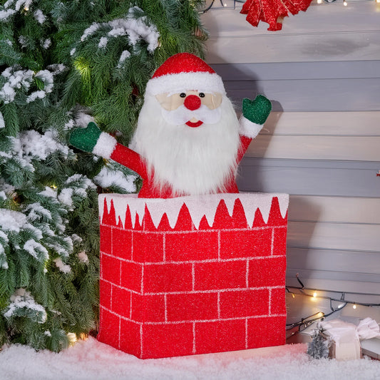 Christabelle 76cm Animated Santa In Chimney Christmas Tree Led Lights Ornament - Mekamart Australia