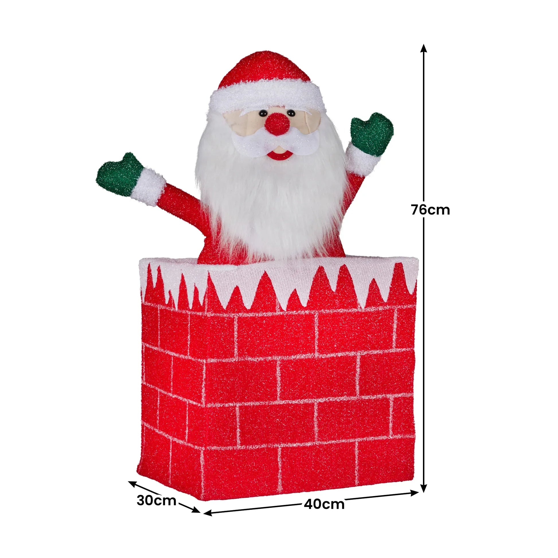 Christabelle 76cm Animated Santa In Chimney Christmas Tree Led Lights Ornament - Mekamart Australia