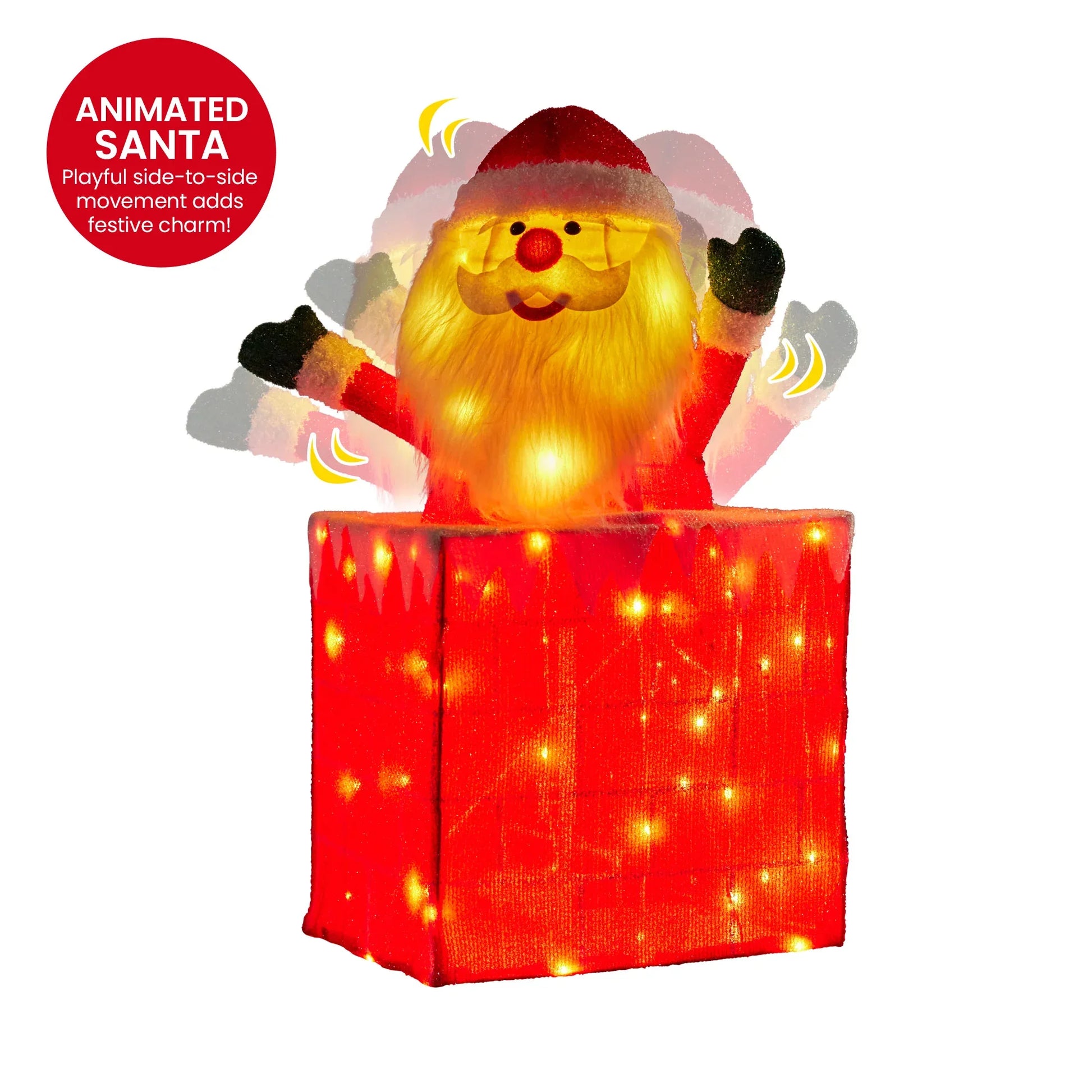 Christabelle 76cm Animated Santa In Chimney Christmas Tree Led Lights Ornament - Mekamart Australia
