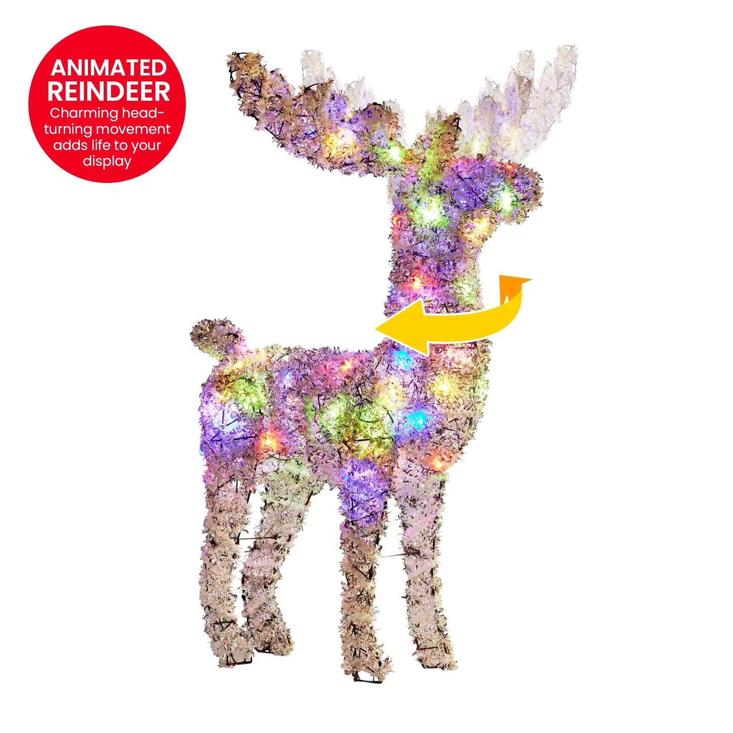 Christabelle 112cm Animated Reindeer Christmas LED Lights Indoor Outdoor Yard Statue Decoration - Mekamart Australia