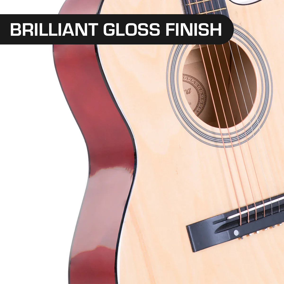 Karrera Acoustic Cutaway 40in Guitar - Natural - Mekamart Australia