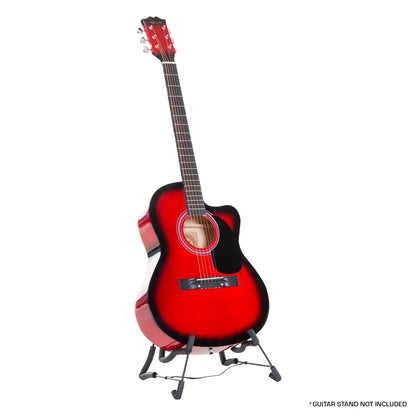 Karrera Acoustic Cutaway 40in Guitar - Red - Mekamart Australia