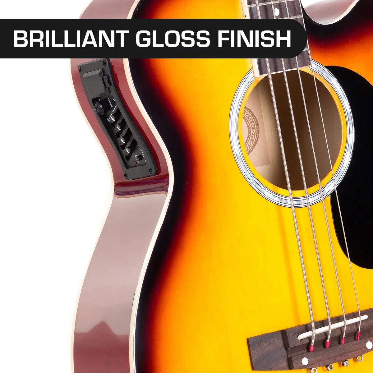 Karrera 43in Acoustic Bass Guitar Sunburst - Mekamart Australia