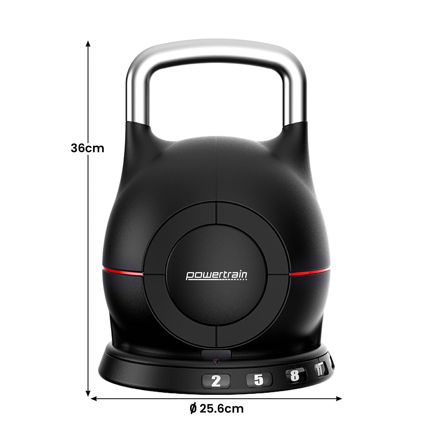 Powertrain 2x 20kg Adjustable Kettlebell One Hand Adjustment Weight Set