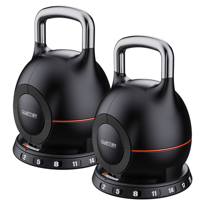 Powertrain 2x 20kg Adjustable Kettlebell One Hand Adjustment Weight Set