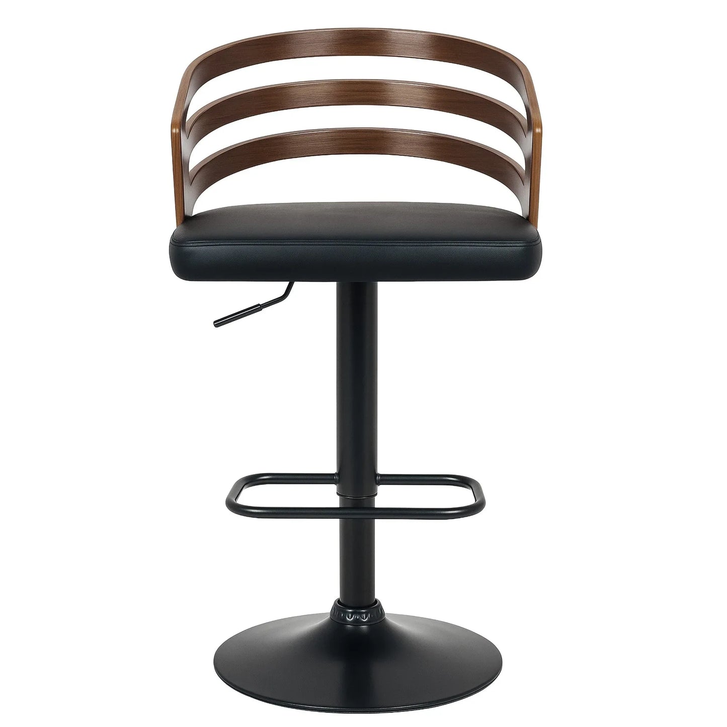 Sarantino Set Of 2 Bentwood Walnut Barstool Adjustable Height Swivel Footrest - Mekamart Australia