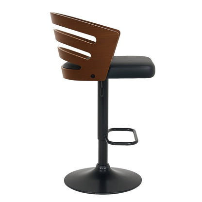 Sarantino Set Of 2 Bentwood Walnut Barstool Adjustable Height Swivel Footrest - Mekamart Australia