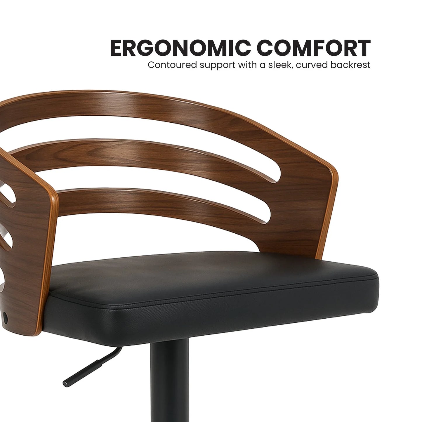 Sarantino Set Of 2 Bentwood Walnut Barstool Adjustable Height Swivel Footrest - Mekamart Australia