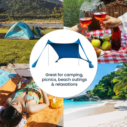 Wallaroo Beach Tent Canopy Sunshade 2m X 2m - Blue - Mekamart Australia