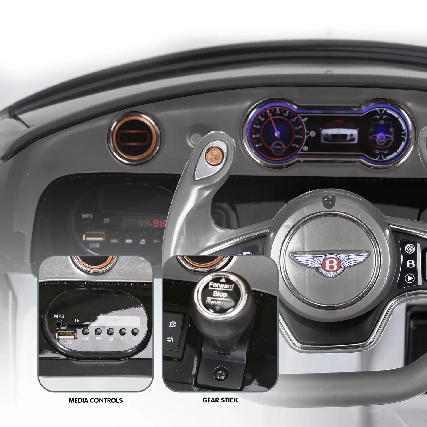 Kahuna Bentley Exp 12 Licensed Speed 6E Electric Kids Ride On Car Black - Mekamart Australia