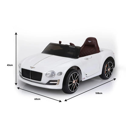 Kahuna Bentley Exp 12 Speed 6E Licensed Kids Ride On Electric Car Remote Control - White - Mekamart Australia