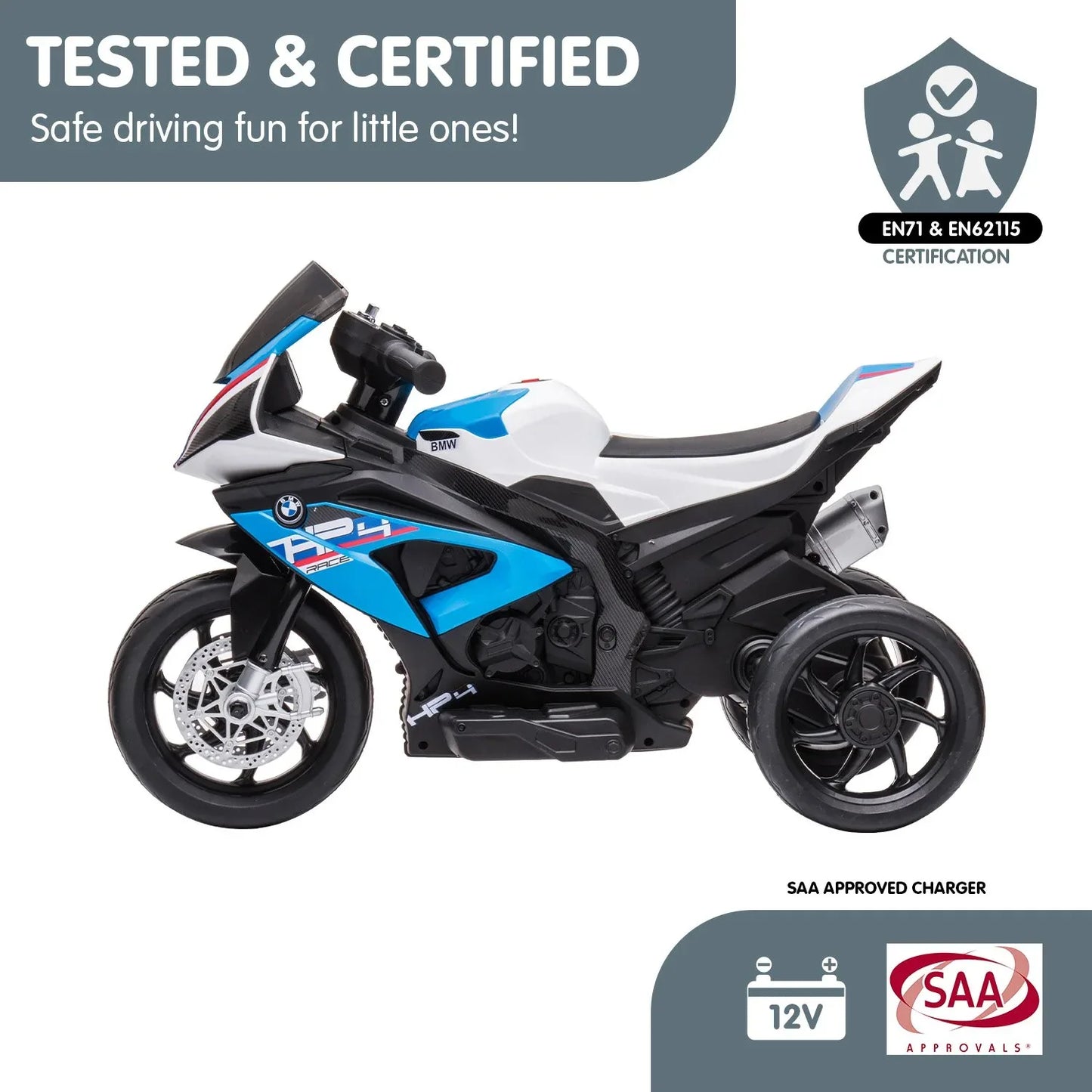 Kahuna Bmw Hp4 Race Kids Ride-on Motorbike In Blue - Mekamart Australia