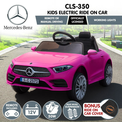 Kahuna Mercedes Benz CLS 350 Kids Electric Ride On Car with Remote Control - Pink - Mekamart Australia
