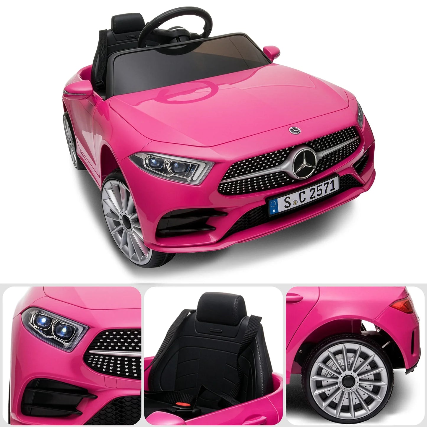 Kahuna Mercedes Benz CLS 350 Kids Electric Ride On Car with Remote Control - Pink - Mekamart Australia