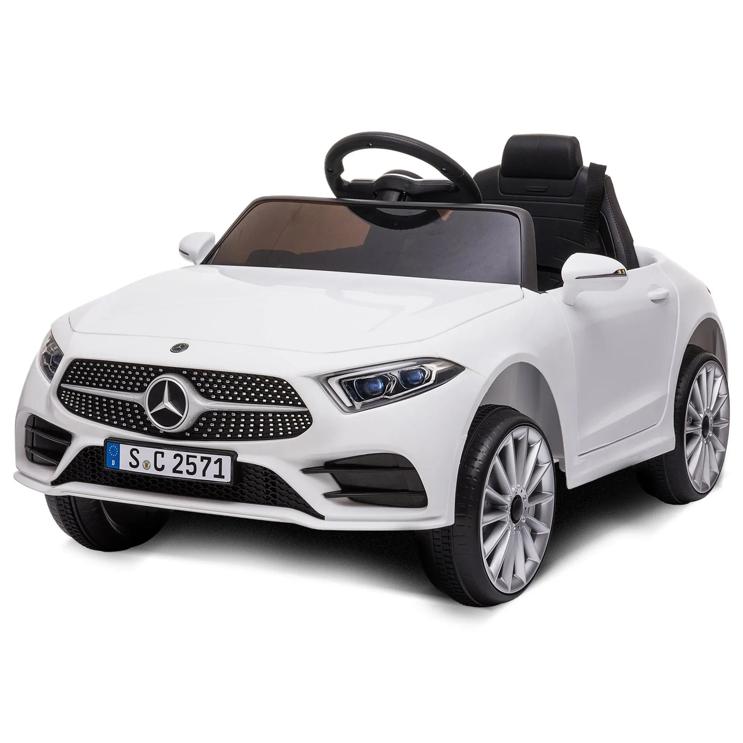 Kahuna Mercedes Benz CLS 350 Kids Electric Ride On Car with Remote Control - White - Mekamart Australia