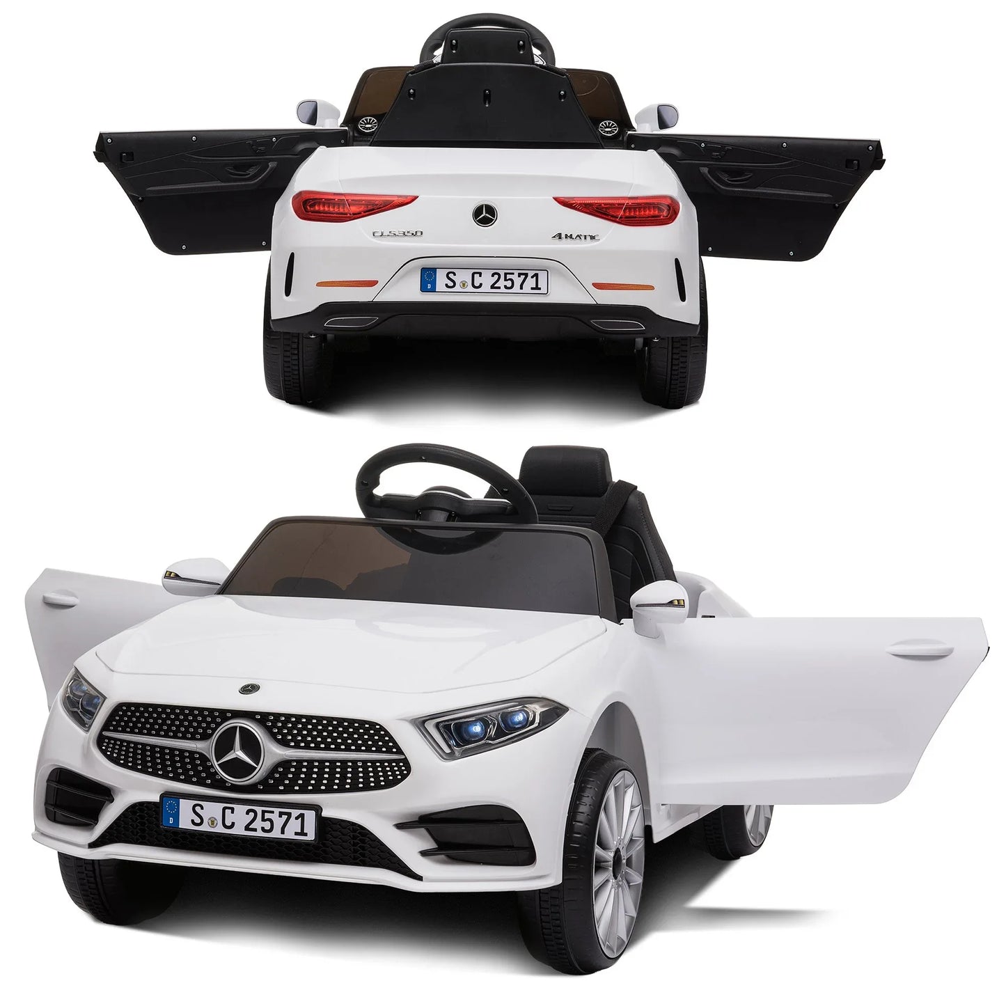 Kahuna Mercedes Benz CLS 350 Kids Electric Ride On Car with Remote Control - White - Mekamart Australia