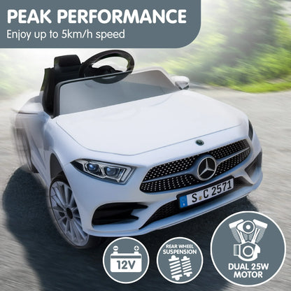 Kahuna Mercedes Benz CLS 350 Kids Electric Ride On Car with Remote Control - White - Mekamart Australia