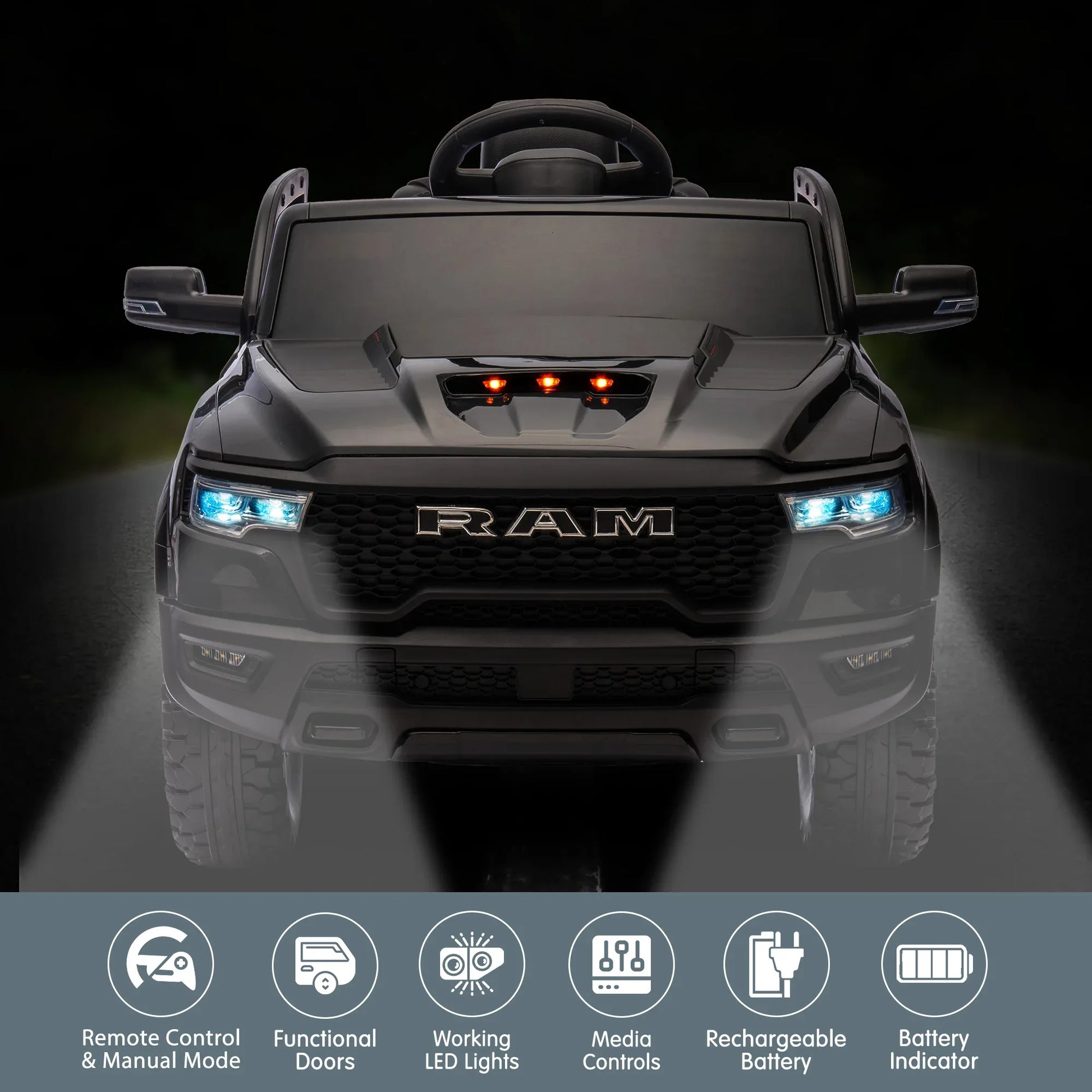 Kahuna Ram 1500 RHO Kids Electric Ride On Car with Remote Control - Mekamart Australia