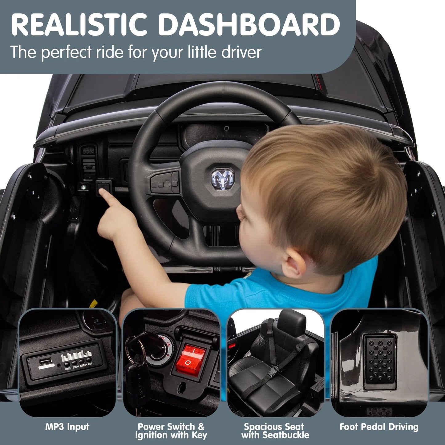 Kahuna Ram 1500 RHO Kids Electric Ride On Car with Remote Control - Mekamart Australia