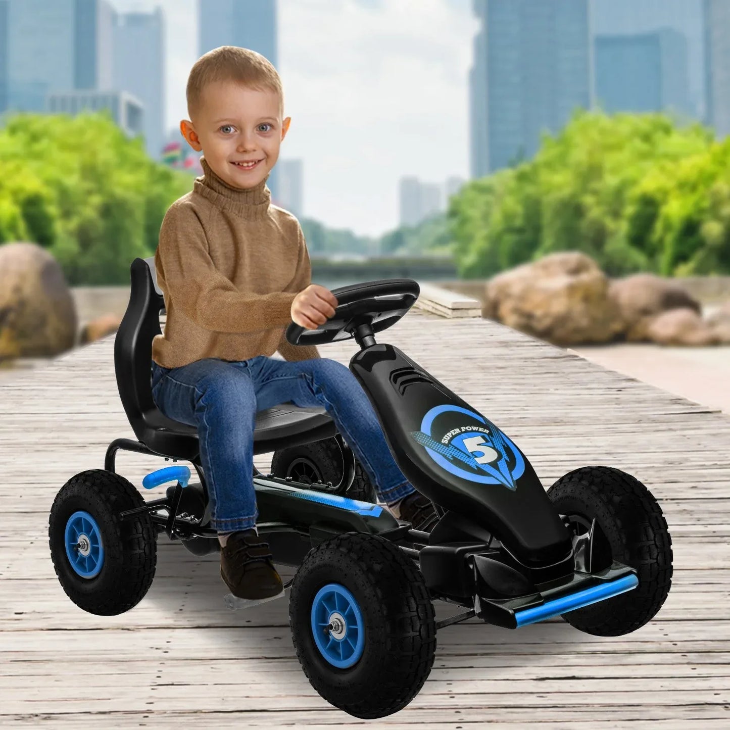 Kahuna G18 Kids Ride On Pedal Go Kart - Blue - Mekamart Australia