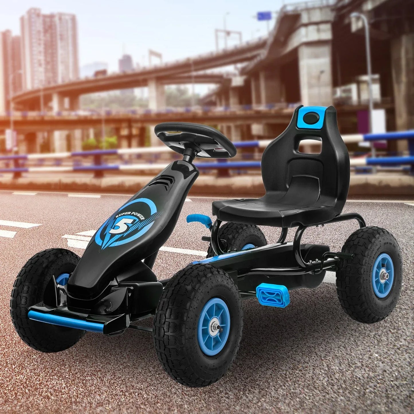 Kahuna G18 Kids Ride On Pedal Go Kart - Blue - Mekamart Australia
