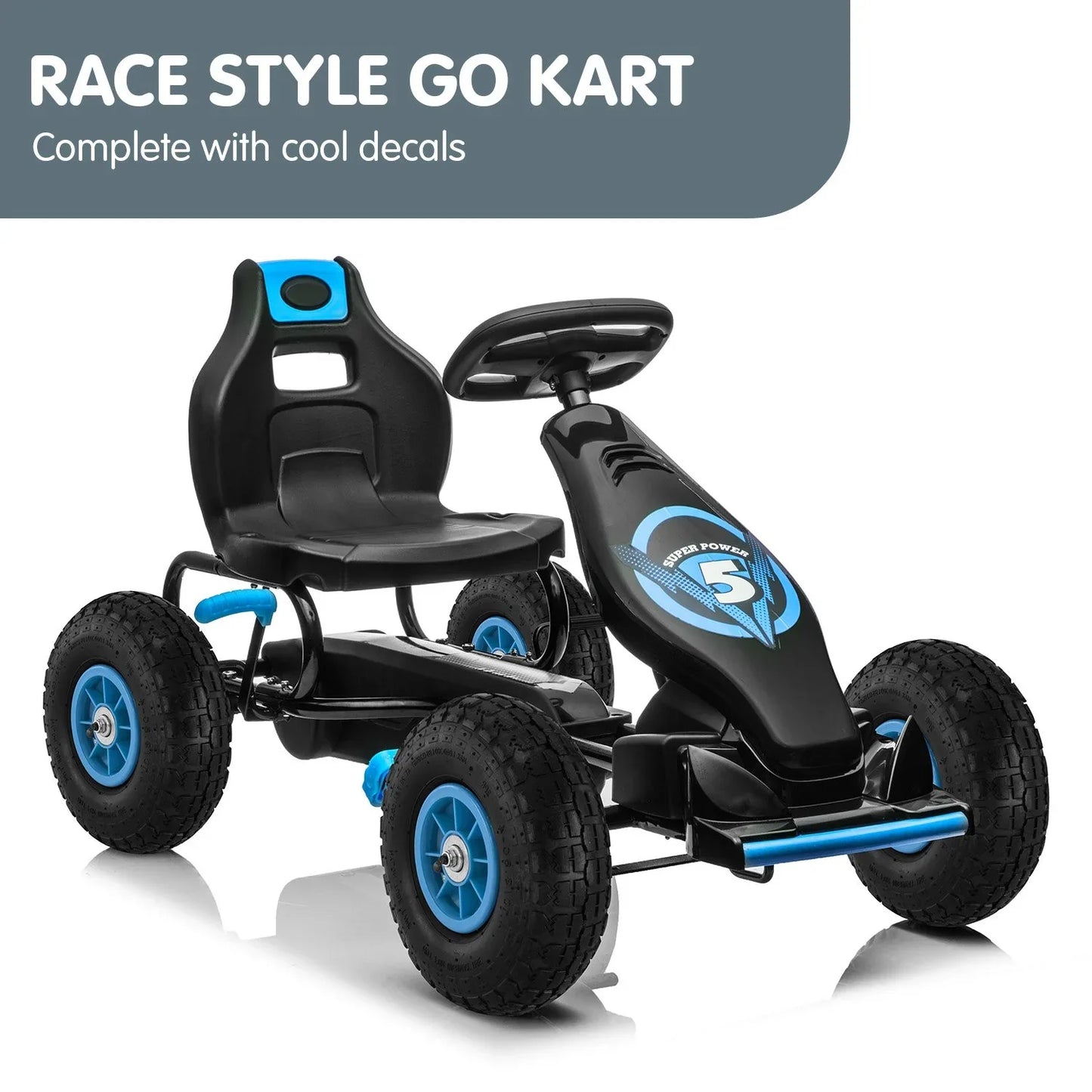 Kahuna G18 Kids Ride On Pedal Go Kart - Blue - Mekamart Australia